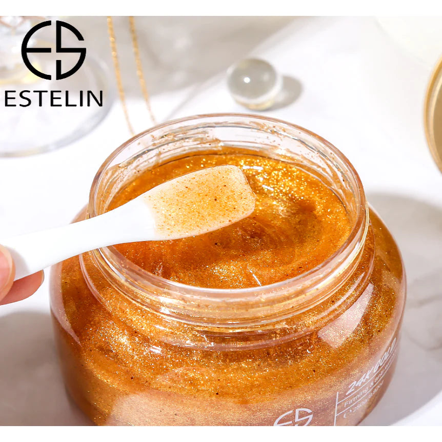 24K Gold Body Face Scrub for Glowing Skin