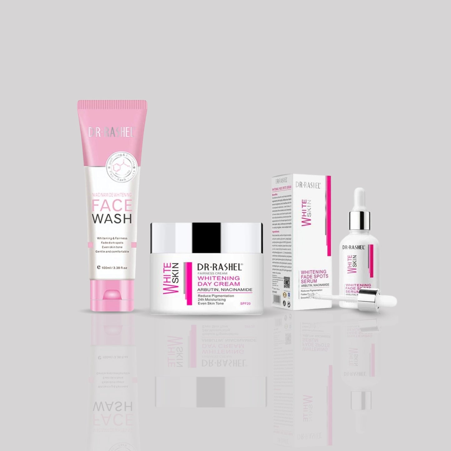 Combo - Dr. Rashel Niacinamide Whitening Face Wash, Serum & Day Cream - PACK OF 3