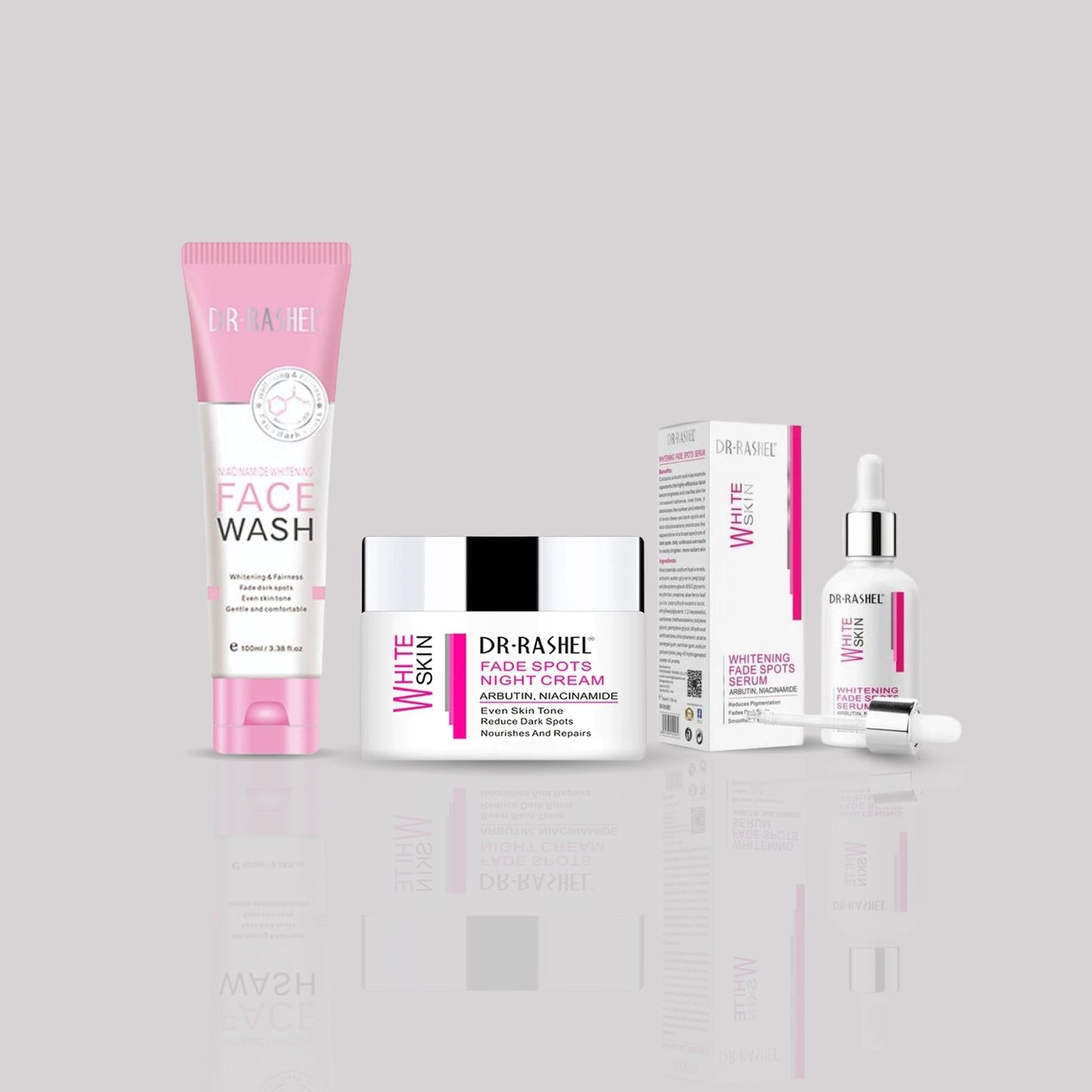 Combo - Dr. Rashel Niacinamide Whitening Face Wash, Serum & Night Cream - PACK OF 3