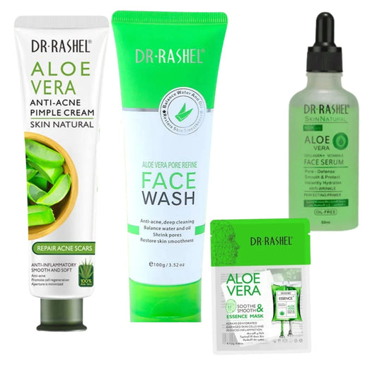Aloe Vera Face Wash Serum Cream Mask Combo Dr Rashel