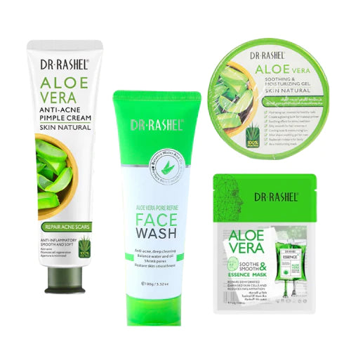Aloe Vera Face Wash Serum Cream Mask Combo Dr Rashel 1