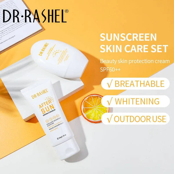 DR RASHEL sunscreen and skin care set.
