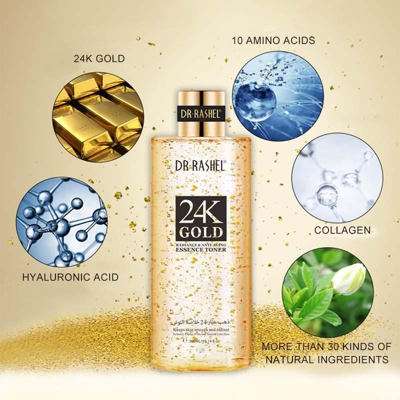24K Gold Anti Wrinkle Essence Toner Unlock Radiant Skin Dr Rashel