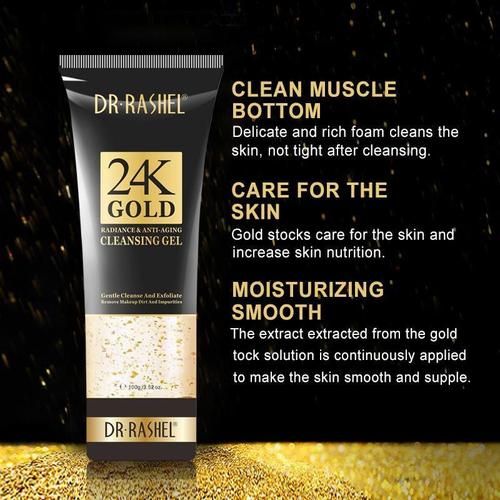 24K Gold Facial Cleansing Gel for All Skin Types Dr Rashel