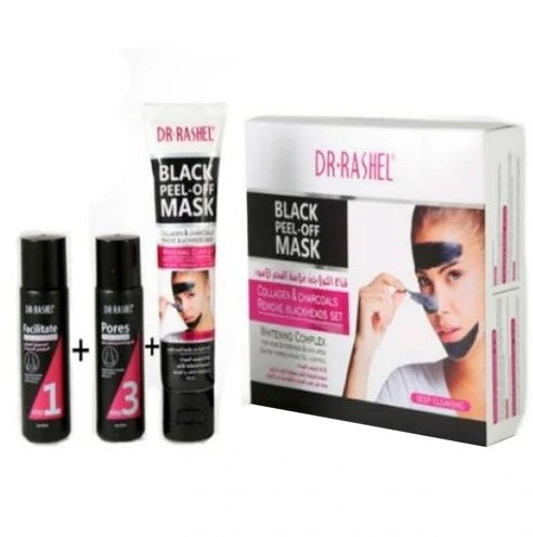 Dr Rashel CHARCOAL WHITENING BLACK PEEL OFF MASK 3 IN 1