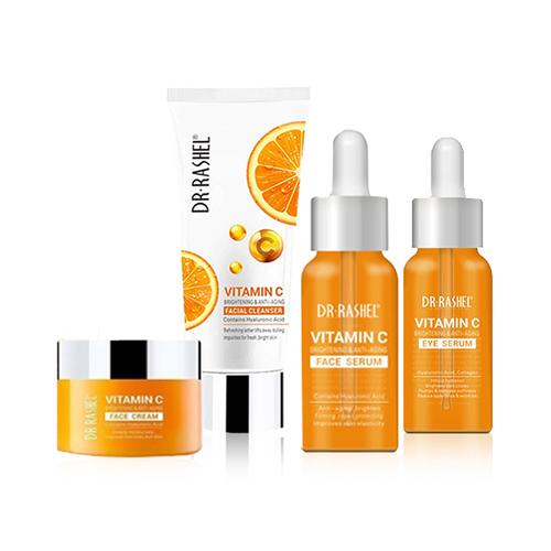 Dr Rashel Vitamin C Anti Ageing Kit Face Serum Eye Serum Facial Cleanser 1