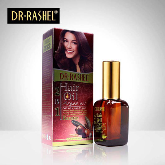 dr rashel hair oil 2 in 1 argan oil with keratin 50ml