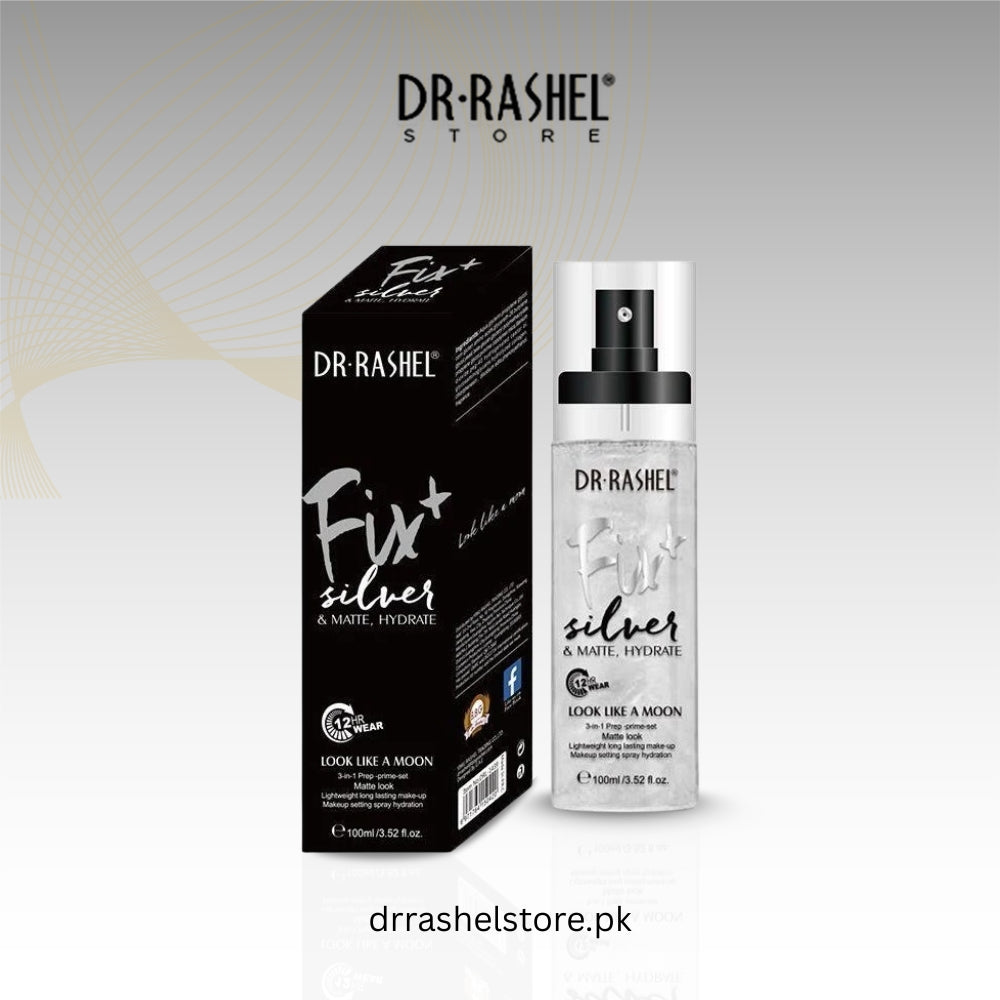 Dr. Rashel hair product packaging including a bottle and box on a light gray background.