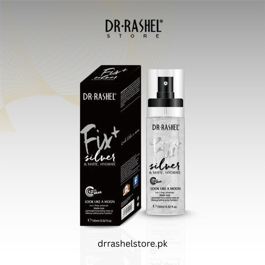 Dr. Rashel hair product packaging including a bottle and box on a light gray background.