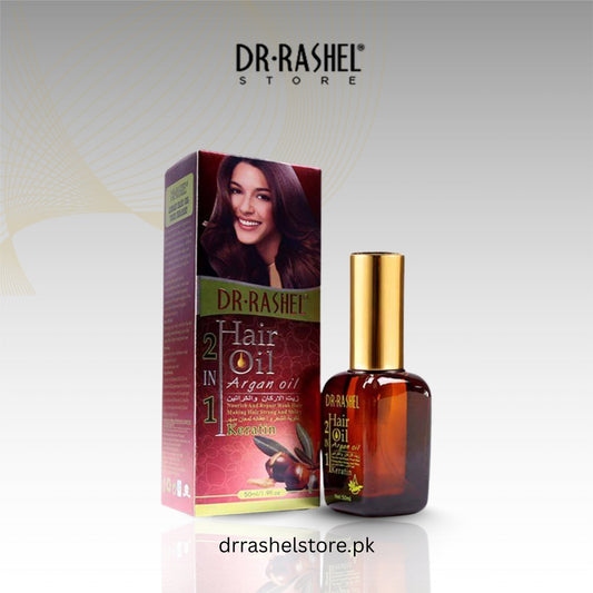 Dr Rashel Hair Oil 2 in 1 Argan Oil with Keratin, 50ml