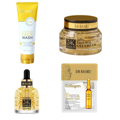 24K Gold Face Wash Gel Cream Eye Serum Essence Mask Dr Rashel