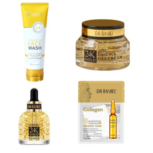 24K Gold Face Wash Gel Cream Eye Serum Essence Mask Dr Rashel