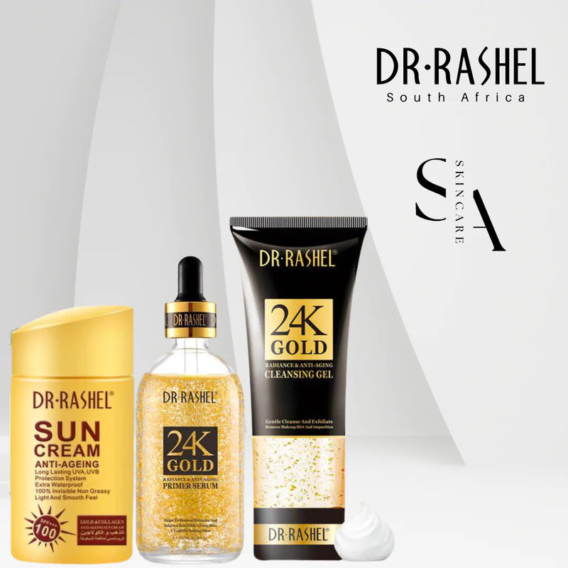 24k-Gold-Primer-Serum-Cleansing-Gel-Sun Cream-Dr-Rashel