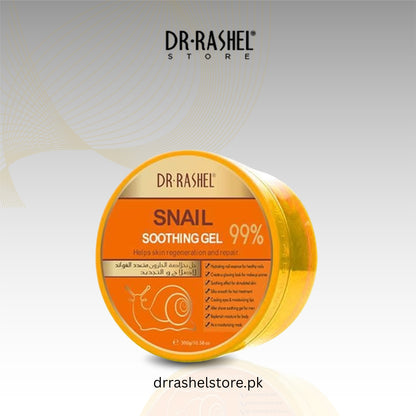 Dr. Rashel Snail Soothing Gel container on a light gray background