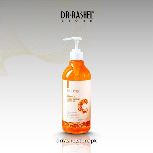 Dr. Rashel bottle with pump on a light gray background