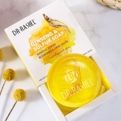 Dr. Rashel ginseng and sulfur soap.