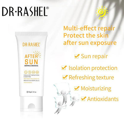 DR RASHEL After Sun Soothing and Cooling Gel Enriched with Aloe Vera and Vitamin E 60g