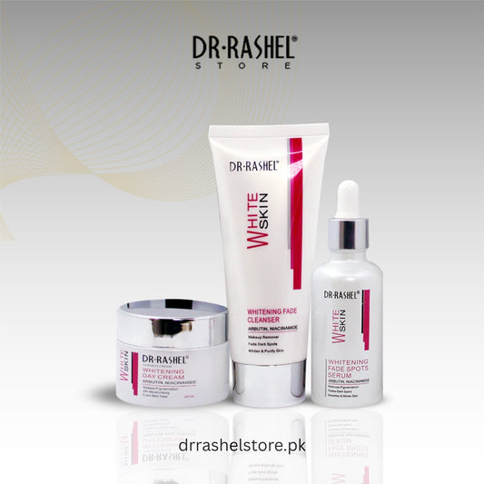 Dr. Rashel skincare products on a white background with 'Dr. Rashel Store' branding.