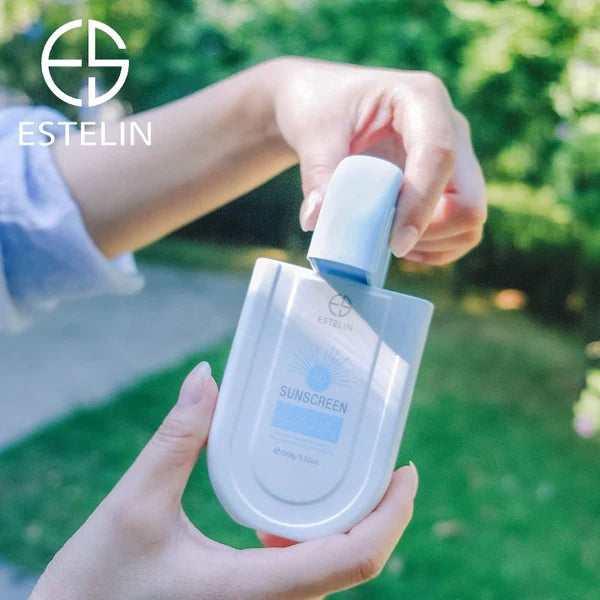 white sunscreen bottle.