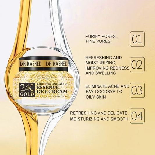 24K Gold Essence Gel Cream for Radiant Youthful Skin Dr Rashel