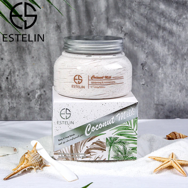 Estelin Coconut Milk Scrub Brighten Skin Face 250g Dr Rashel