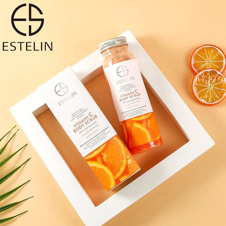 estelin moisturizing and exfoliating whitening vc body scrub vitamin c