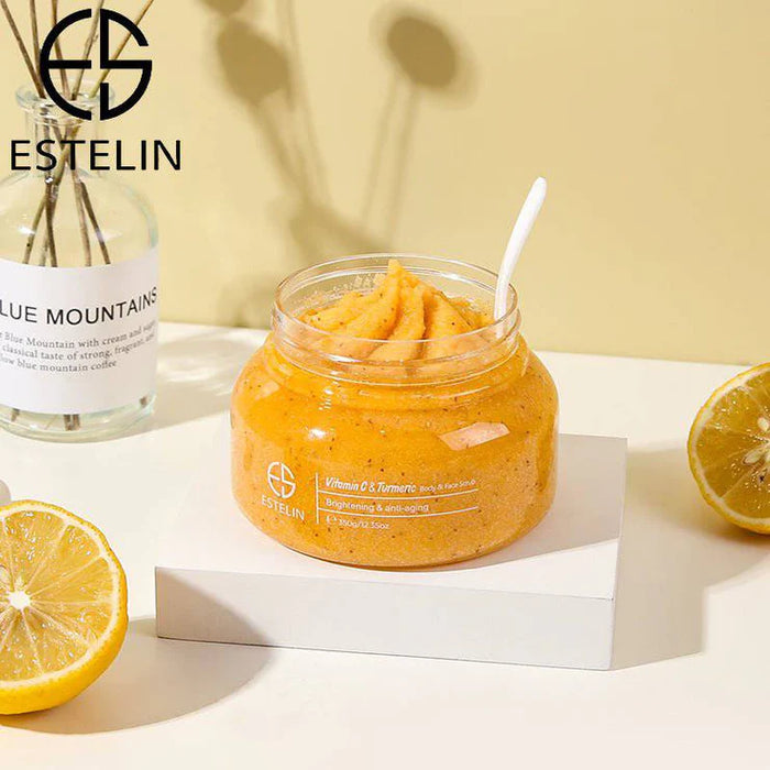 Estelin Vitamin C & Turmeric Body & Face Scrub by Dr.Rashel - 350g